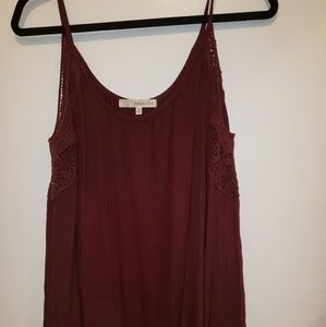 Maroon flowy Crochet Top